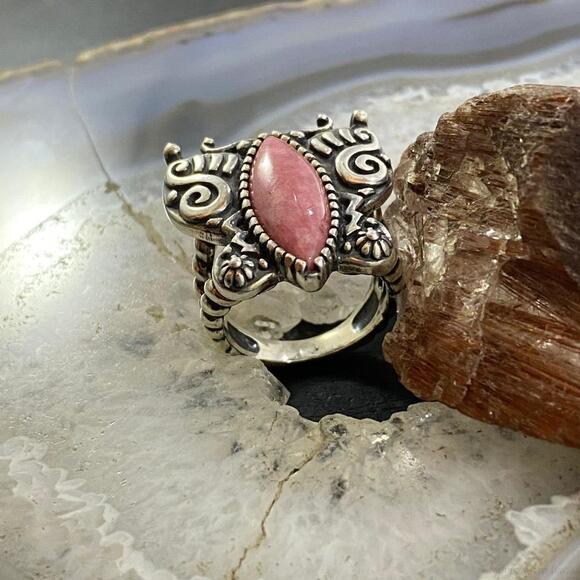 Carolyn Pollack Sterling Silver Pink Rhodonite Butterfly Ring For Women - Picture 5 of 10